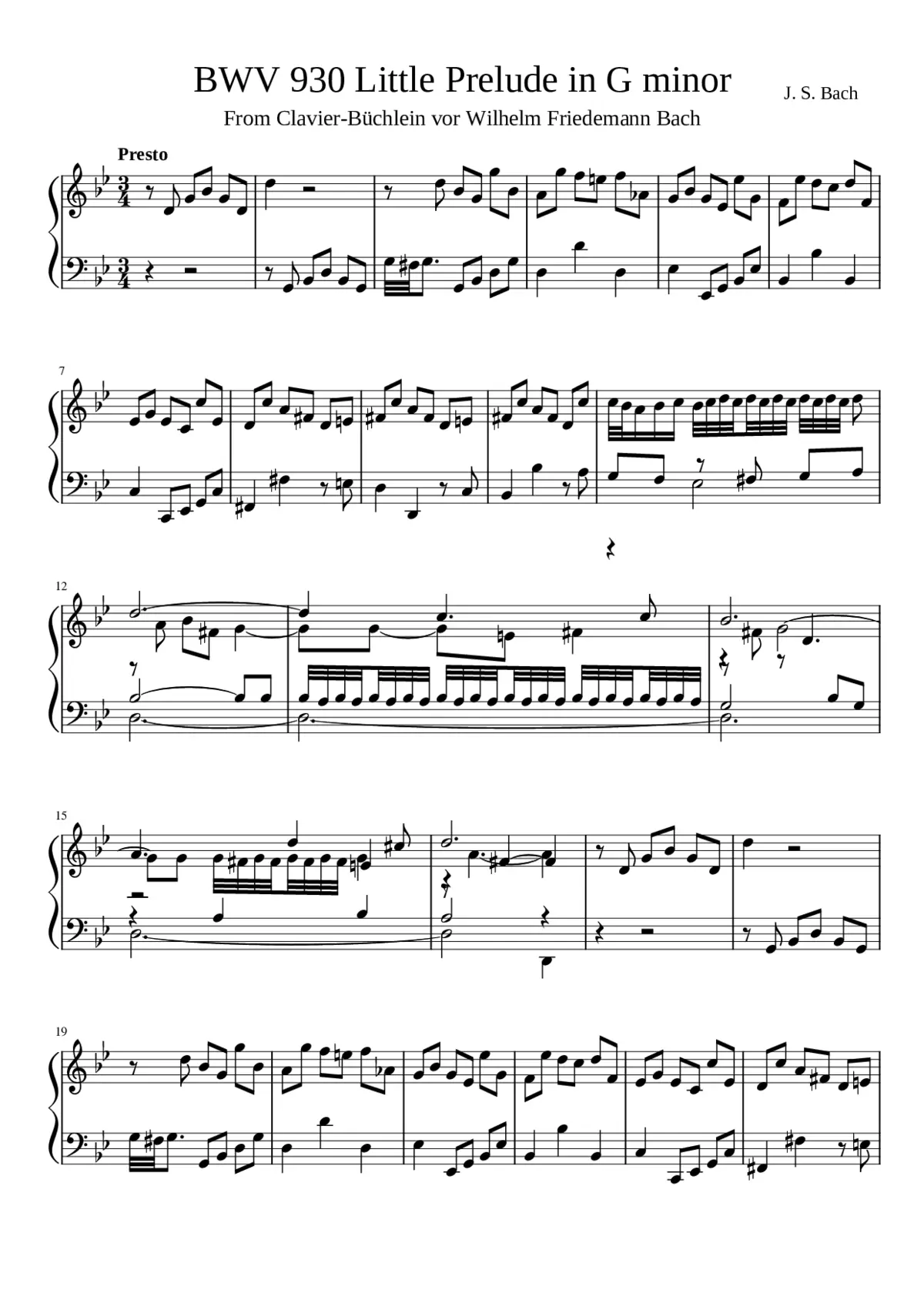 Prelude In G Minor BMV 930 - Page 1