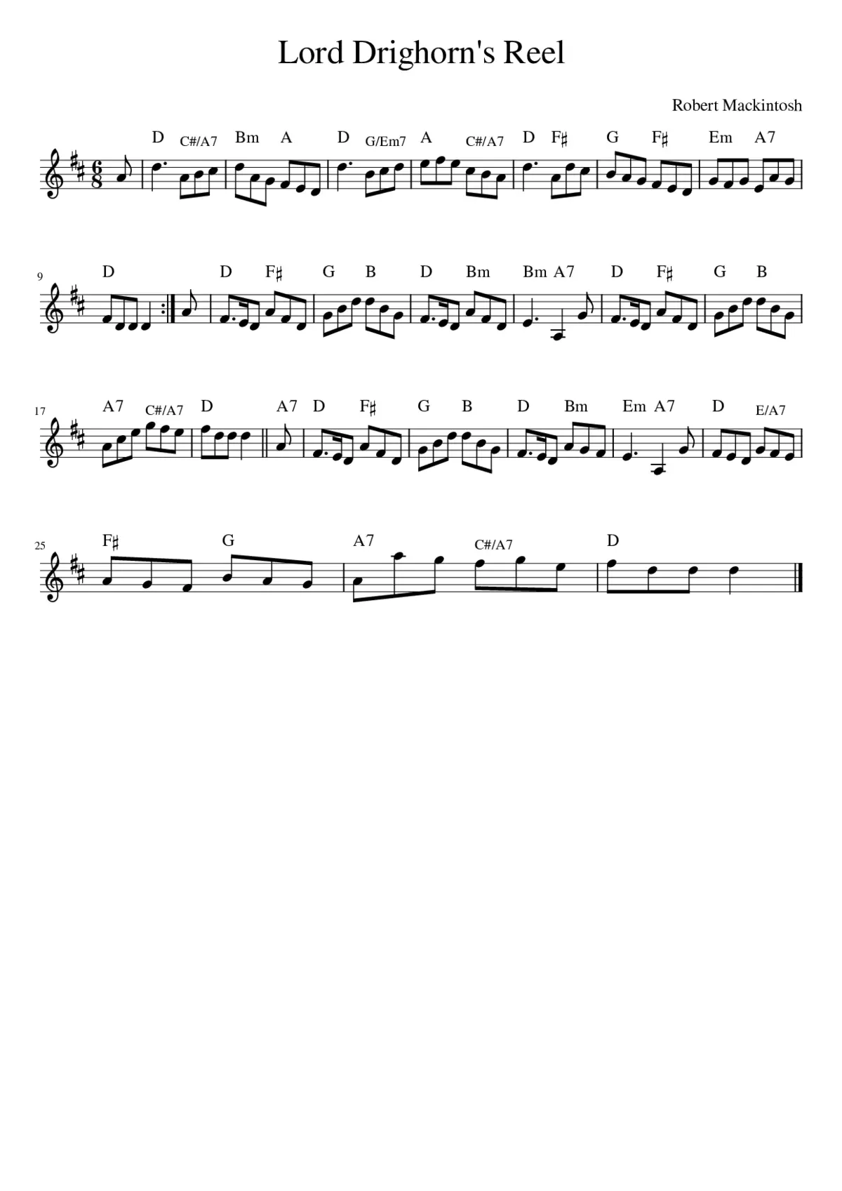 Lord Drighorn's Reel - Page 1