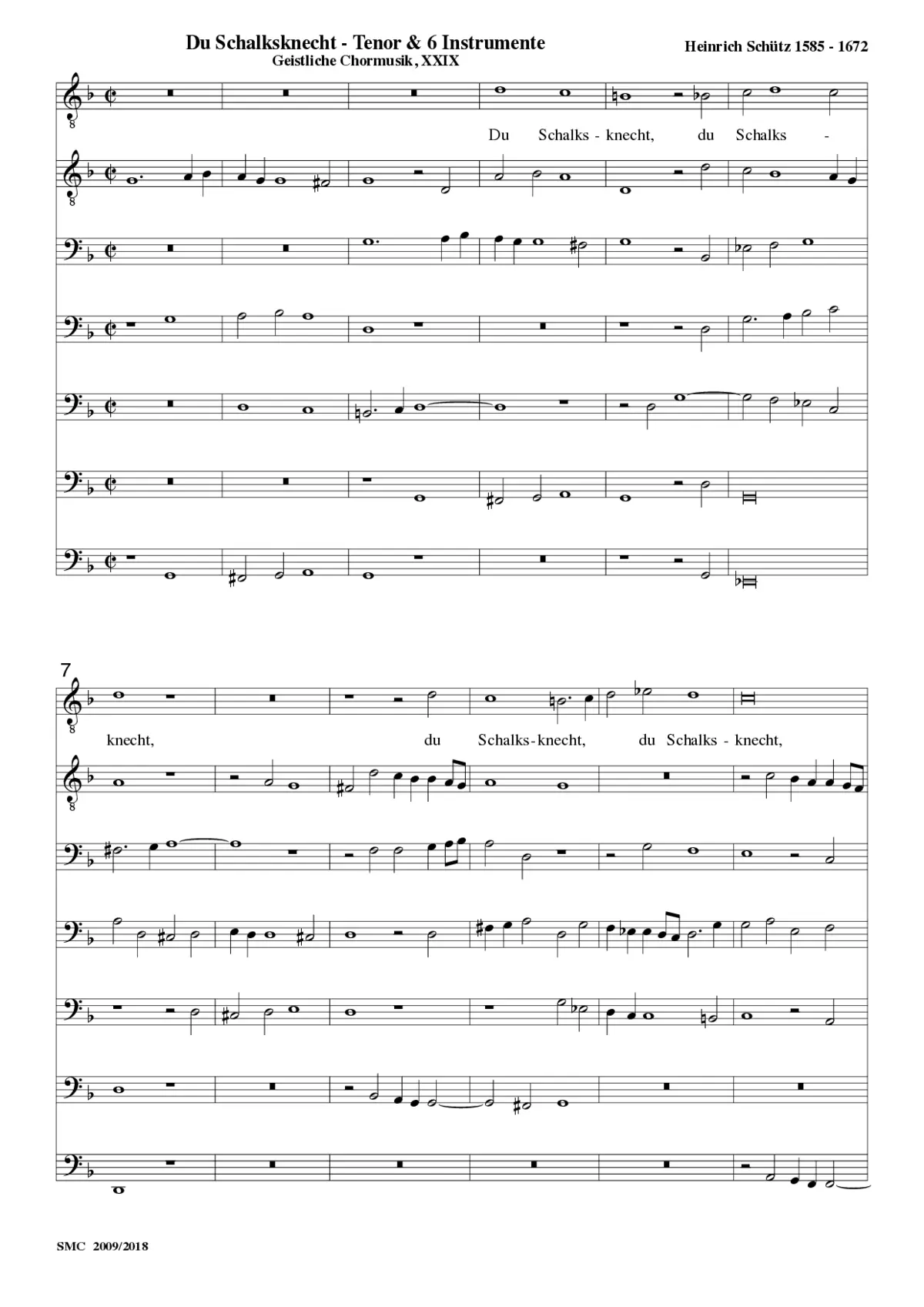 Du Schalksknecht, SWV 397 - Page 1