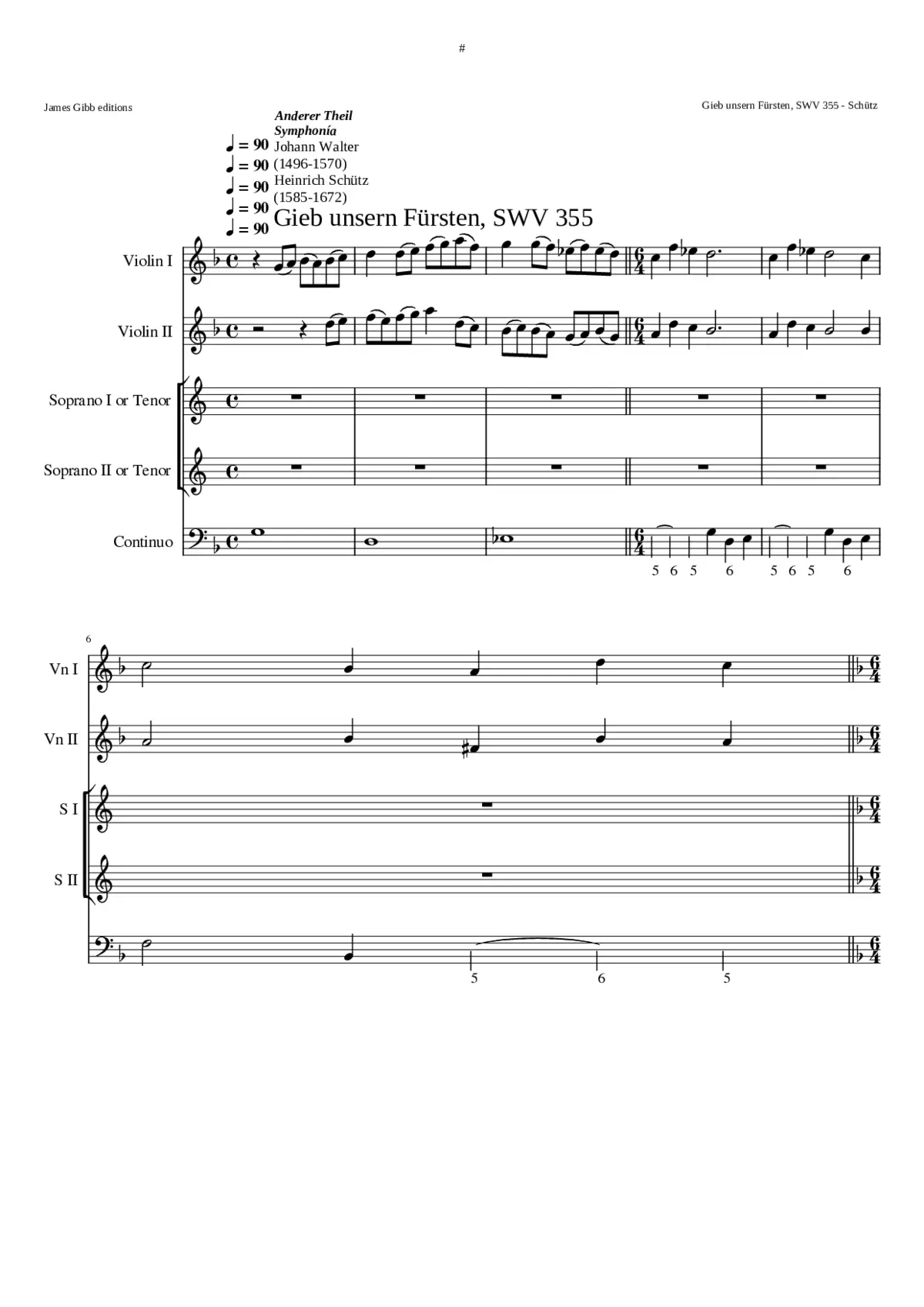 Gib unsern Fürsten und aller Obrigkeit SWV 355 - Page 1