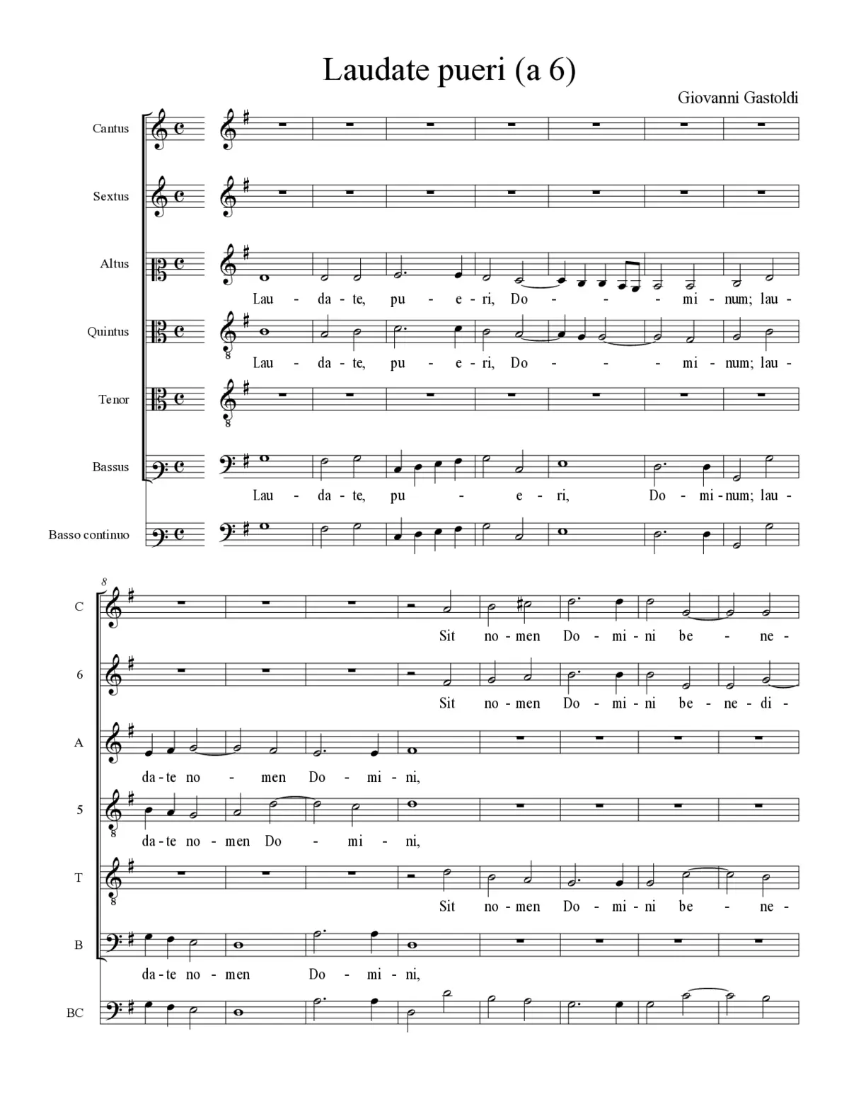 Laudate pueri (a 6) - Page 1