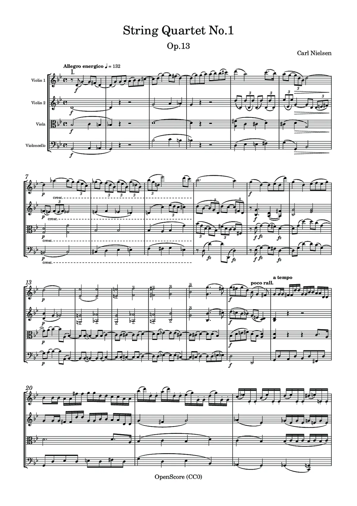 String Quartet No.1, Op.13 - Page 1