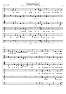 Musikalische Exequien: Part I, No. 10 - Er sprach zu seinem lieben Sohn