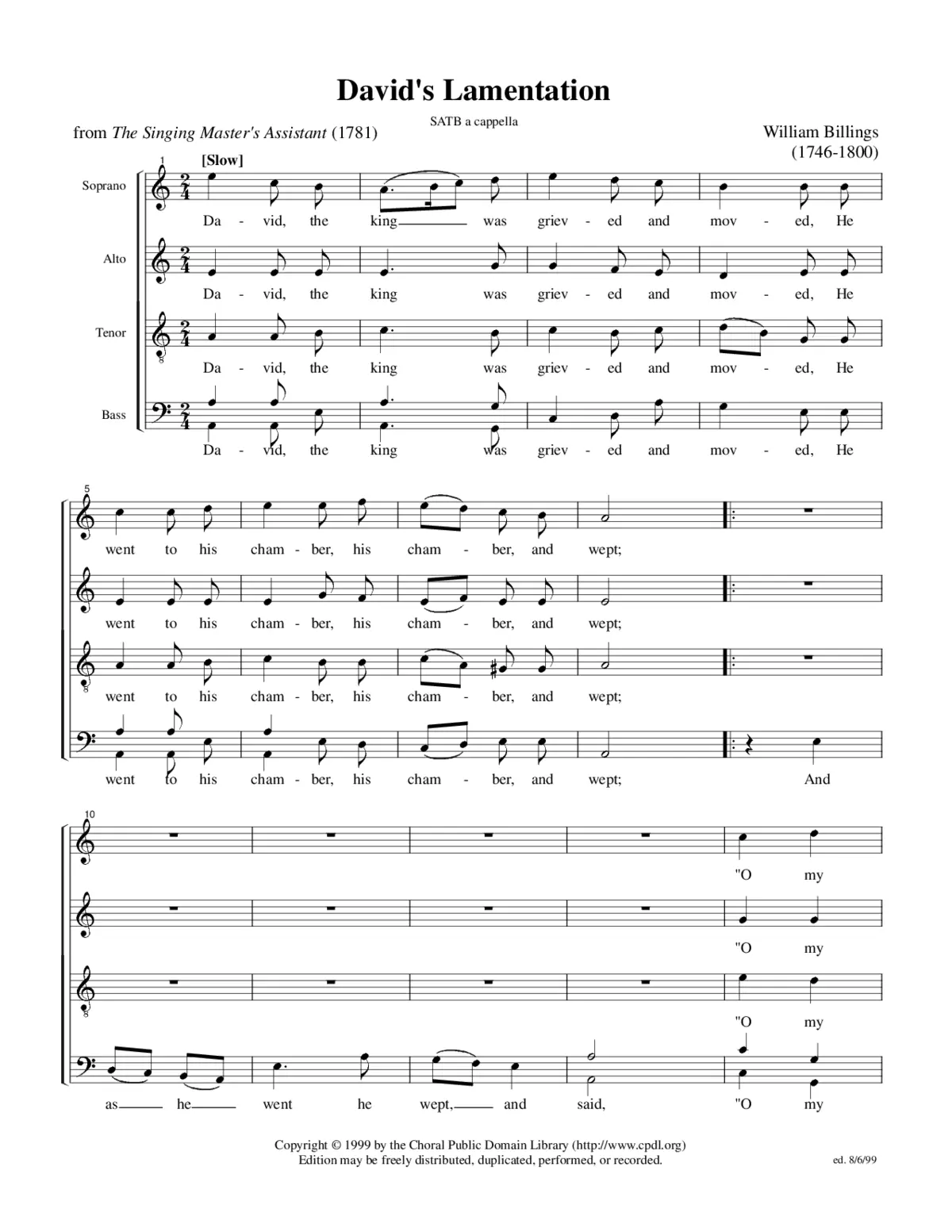 David's Lamentation - Page 1