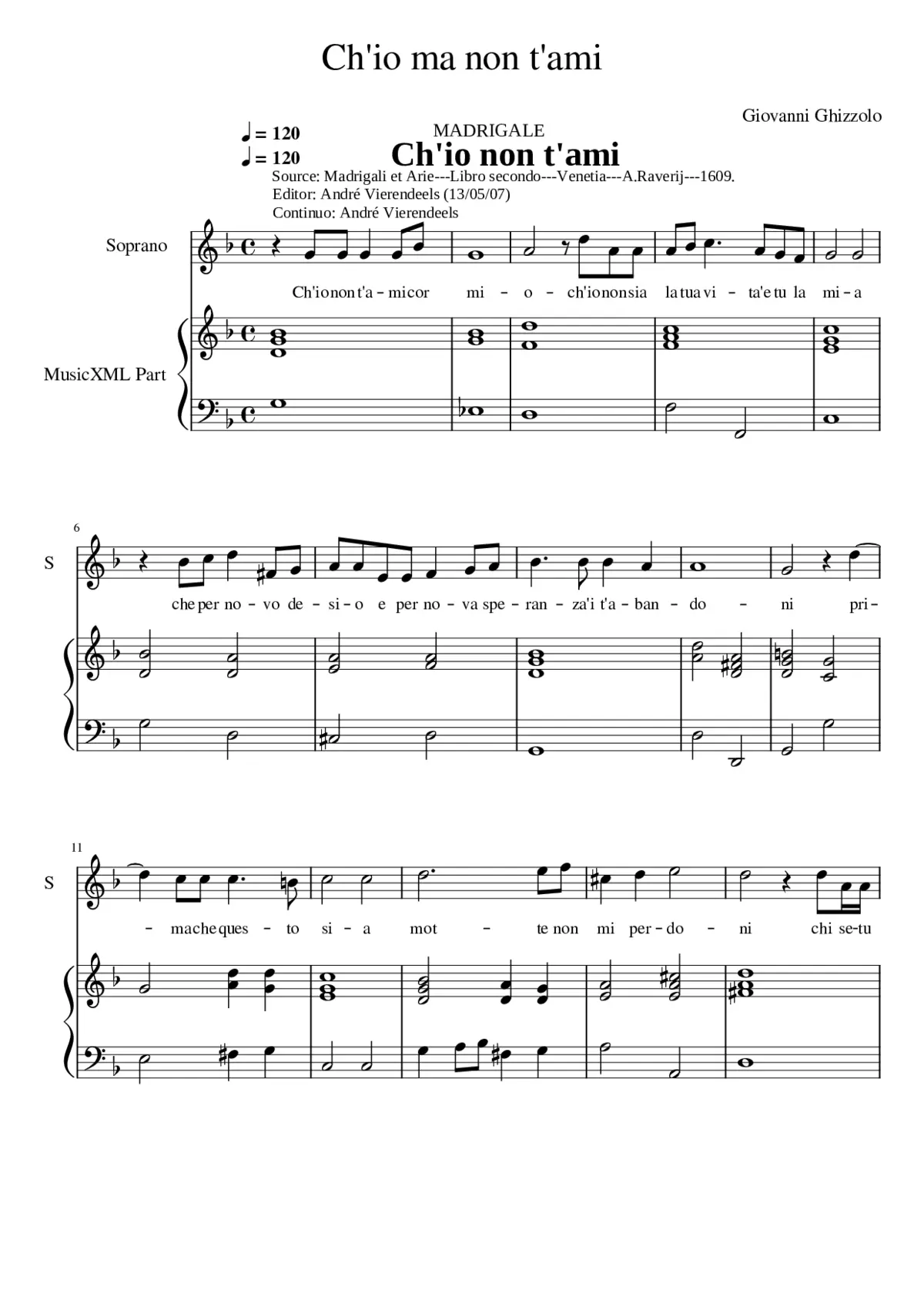 Ch'io non t'ami - Page 1