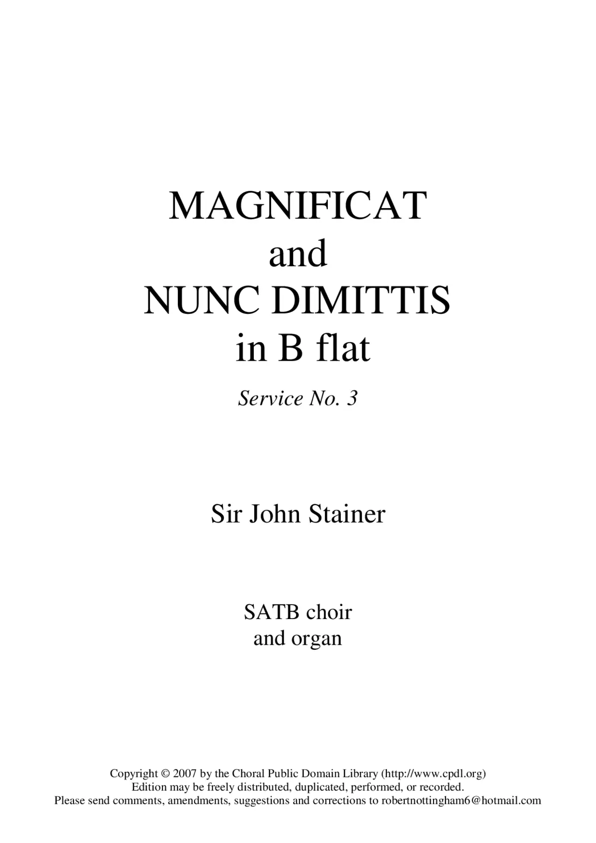 Magnificat and Nunc dimittis in B flat - Page 1