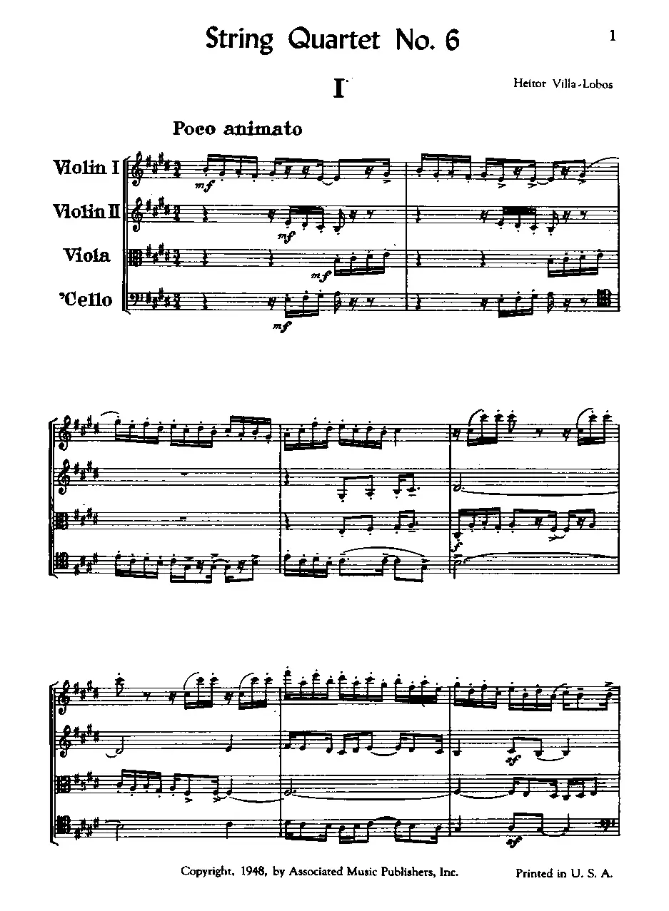 String Quartet No.6 - Page 1