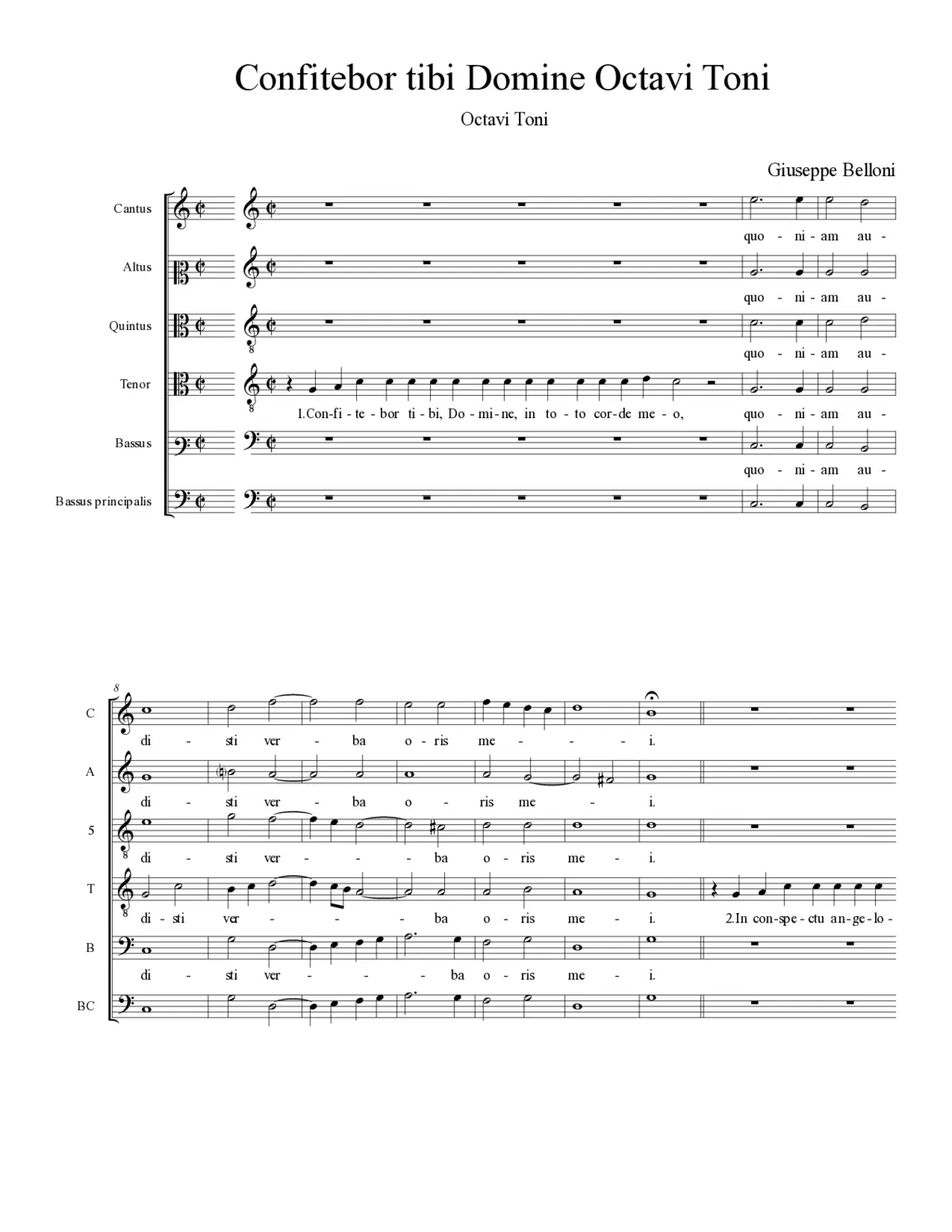 Confitebor tibi Domine Octavi Toni - Page 1