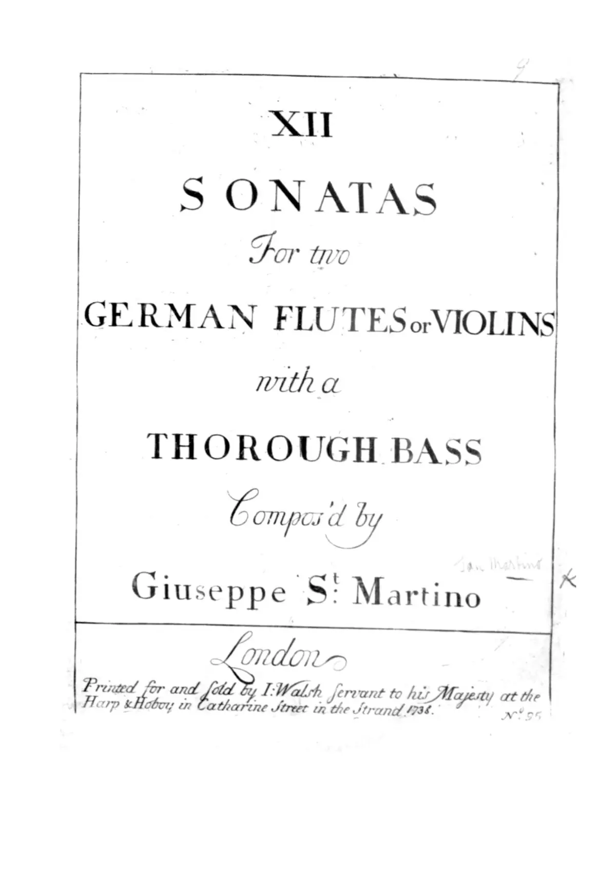 12 Trio Sonatas for Two Flutes or Violins and Continuo - Page 1