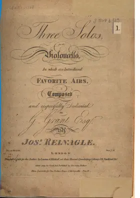 3 Cello Sonatas with Favorite Airs