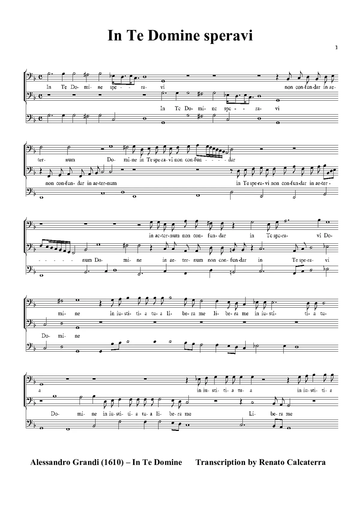 In Te Domine speravi - Page 1