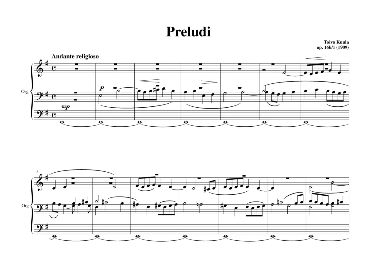 2 Pieces for Organ - Page 1
