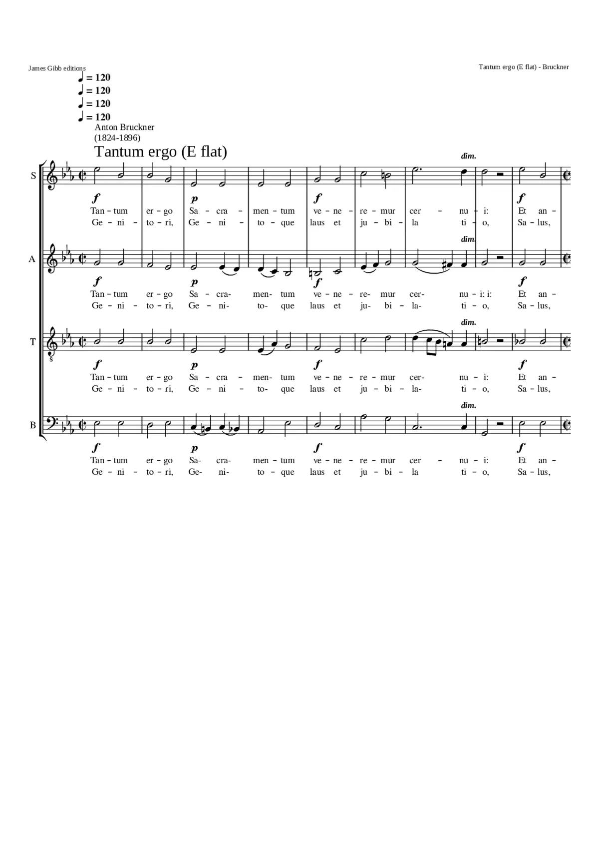 Tantum ergo (E-flat major) WAB 41.1 - Page 1