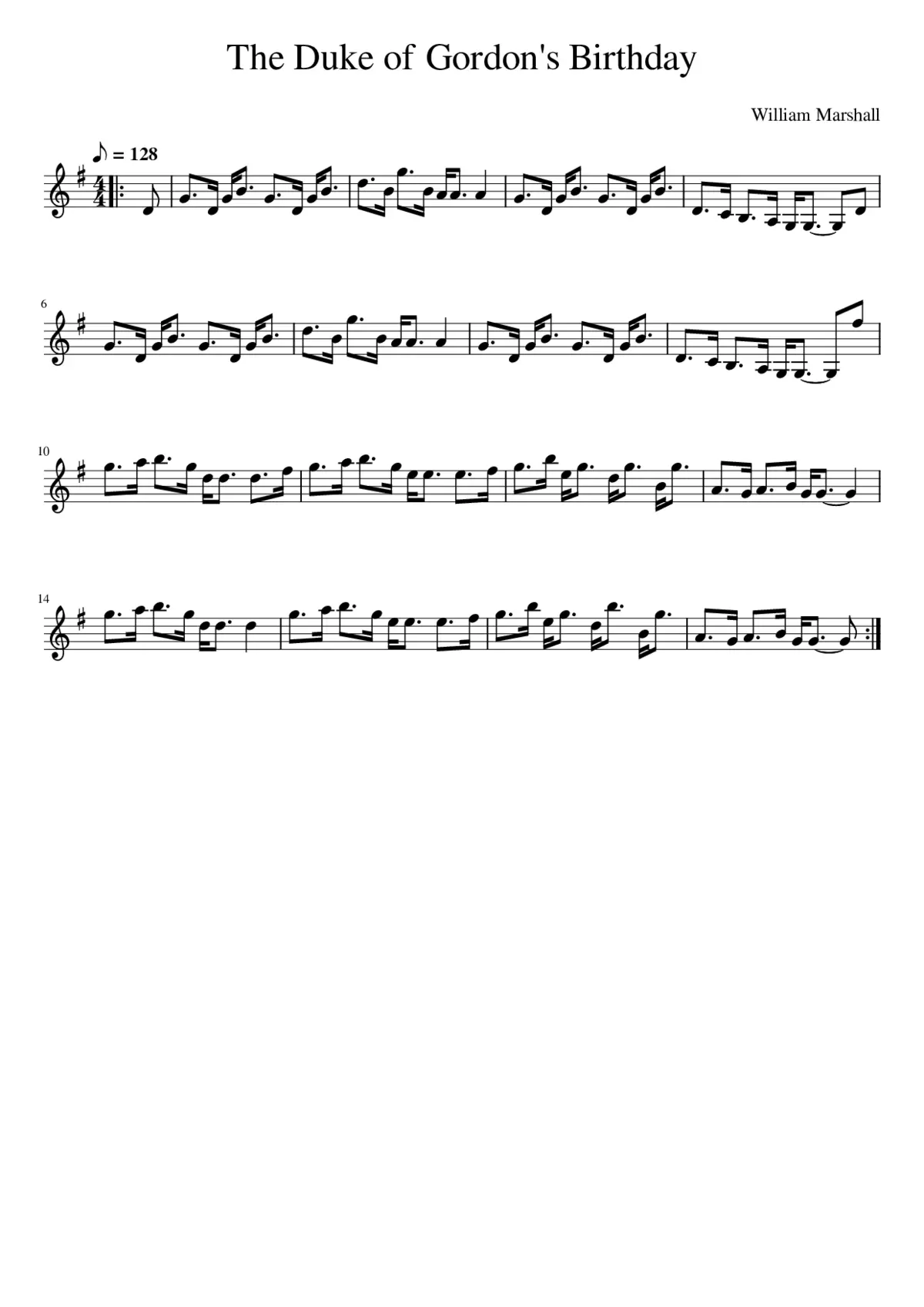 The Duke of Gordon's Birthday - Page 1