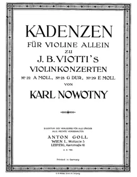 3 Kadenzen zu Viotti's Violinkonzerten