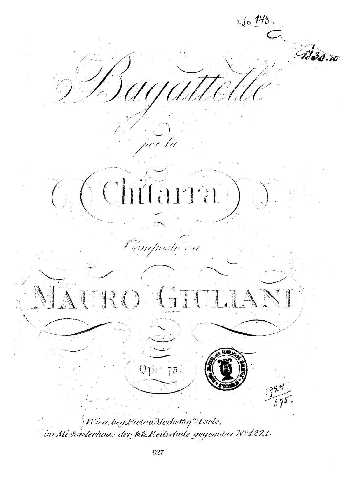 Bagatelle per la Chitarra - Page 1