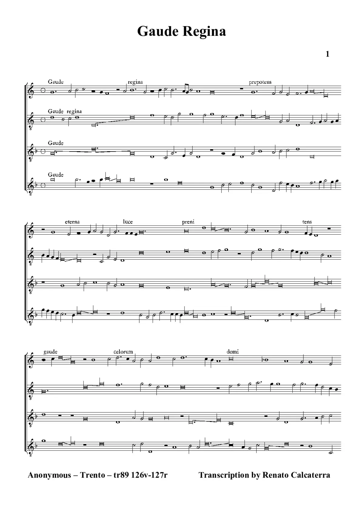 Gaude Regina - Page 1