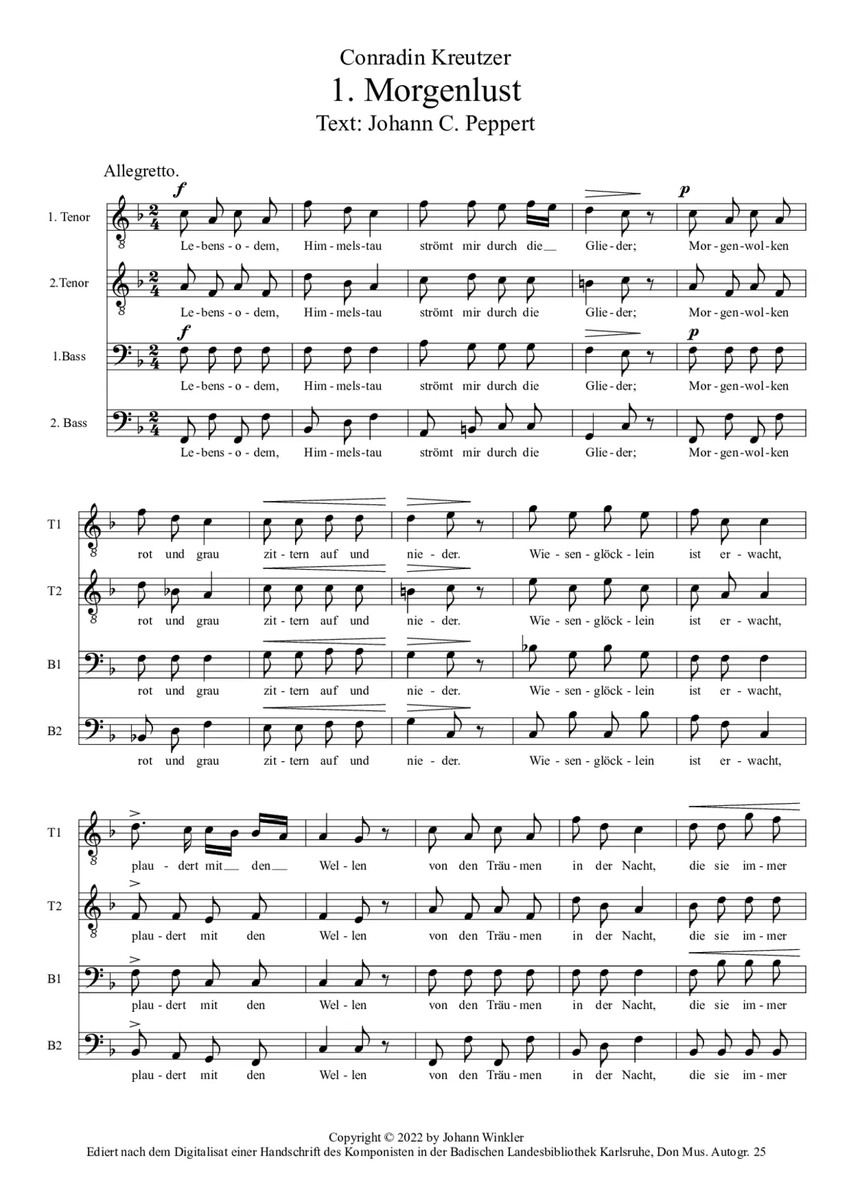 12 vierstimmige Gesänge - Page 1