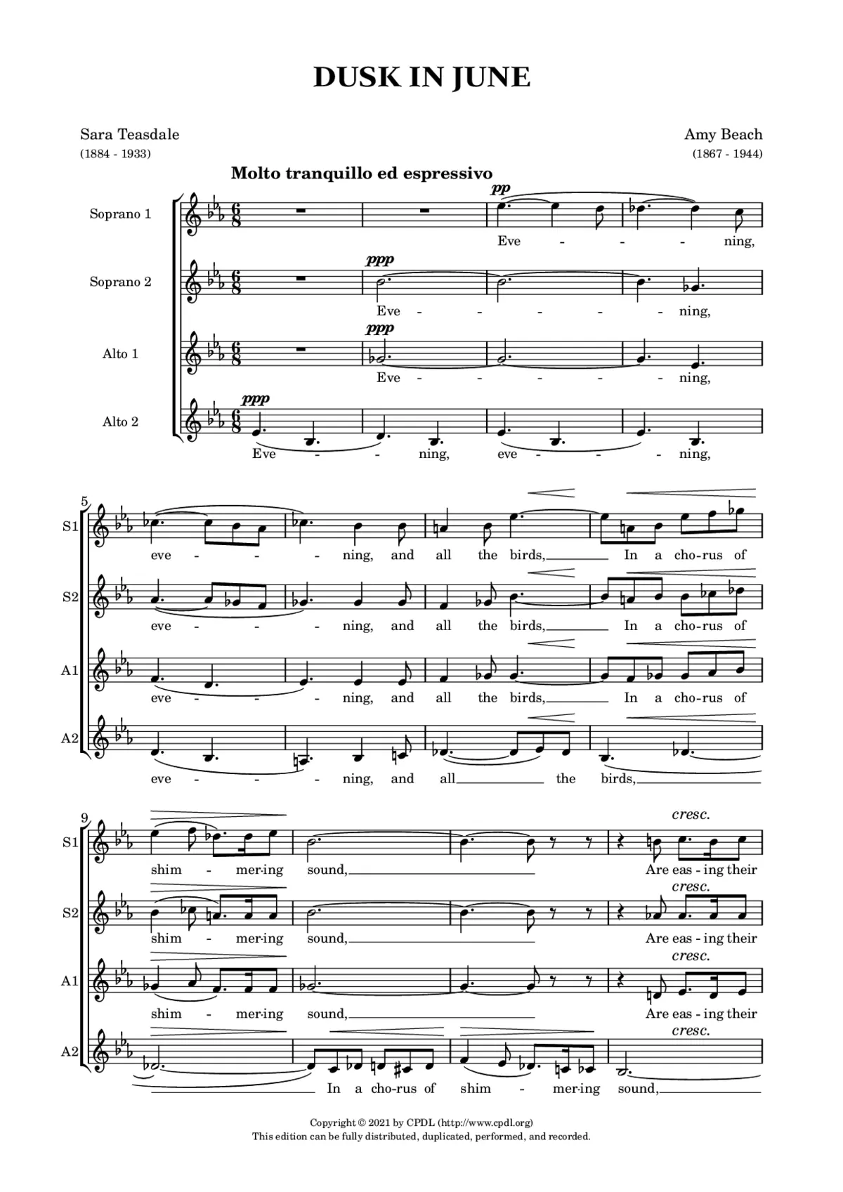 Dusk in June, Op. 82 - Page 1