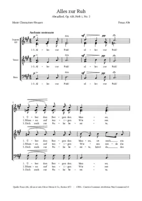 Alles zur Ruh – All are at rest