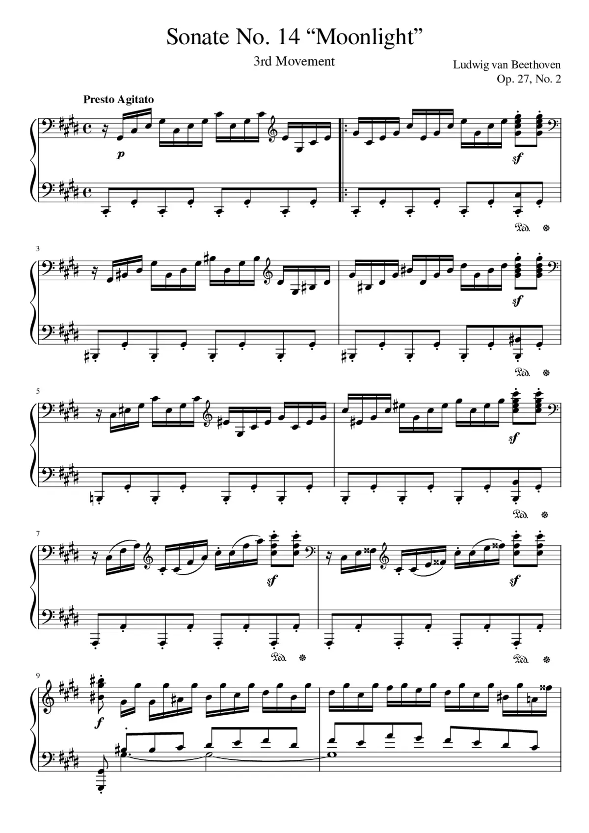 Piano Sonata No.14 Op.27 No.2 - Page 1