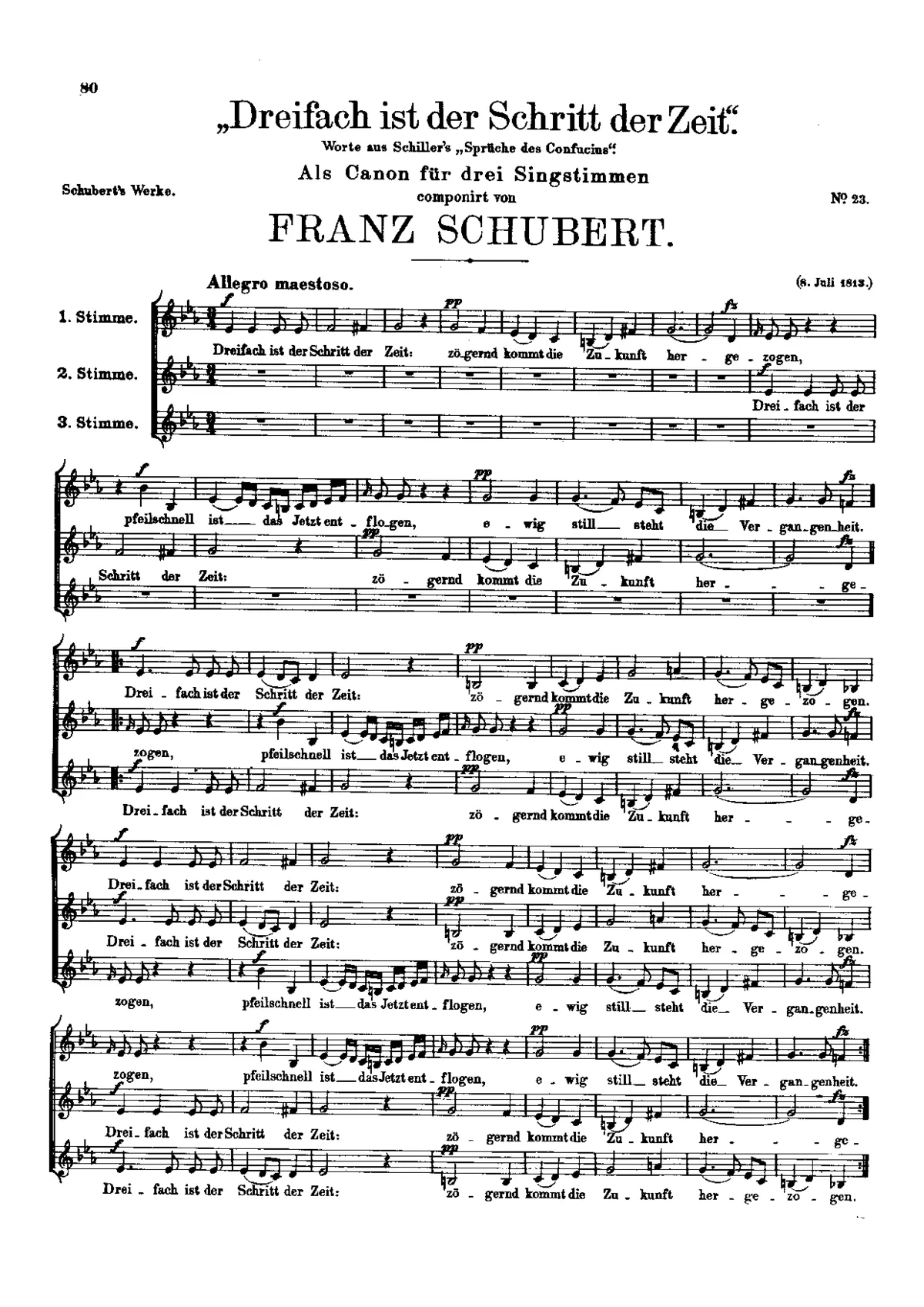 Dreifach ist der Schritt der Zeit, D.69 - Page 1