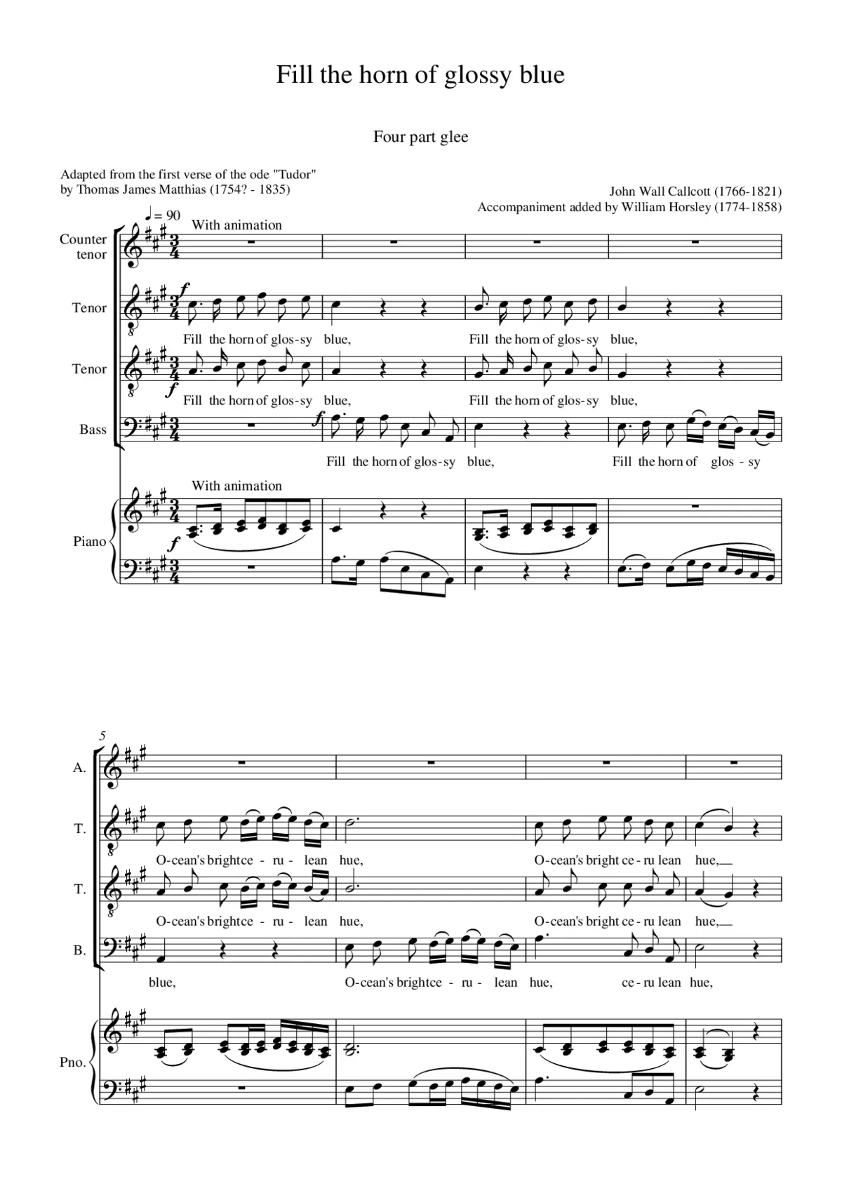 Fill the horn of glossy blue - Page 1