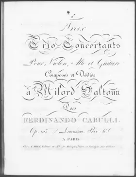 3 Trio Concertants pour Violin, Alto et Guitare