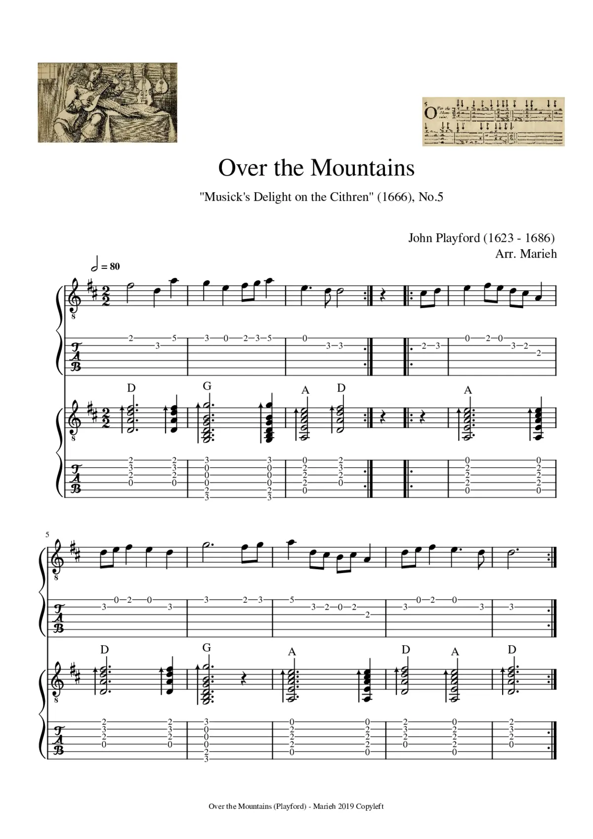 Musick's Delight on the Cithren - Page 1