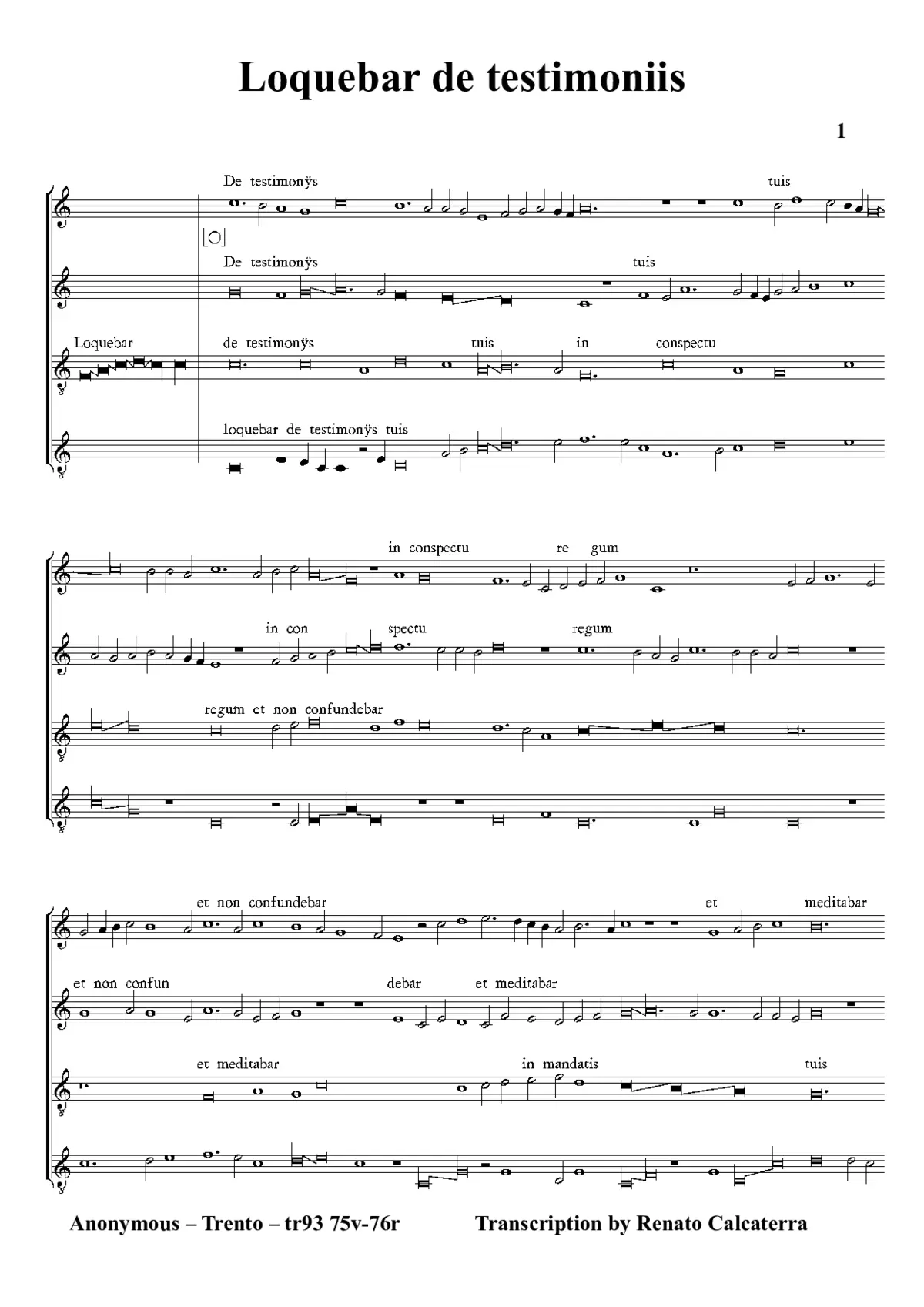 Loquebar de testimoniis (Trent 93) - Page 1