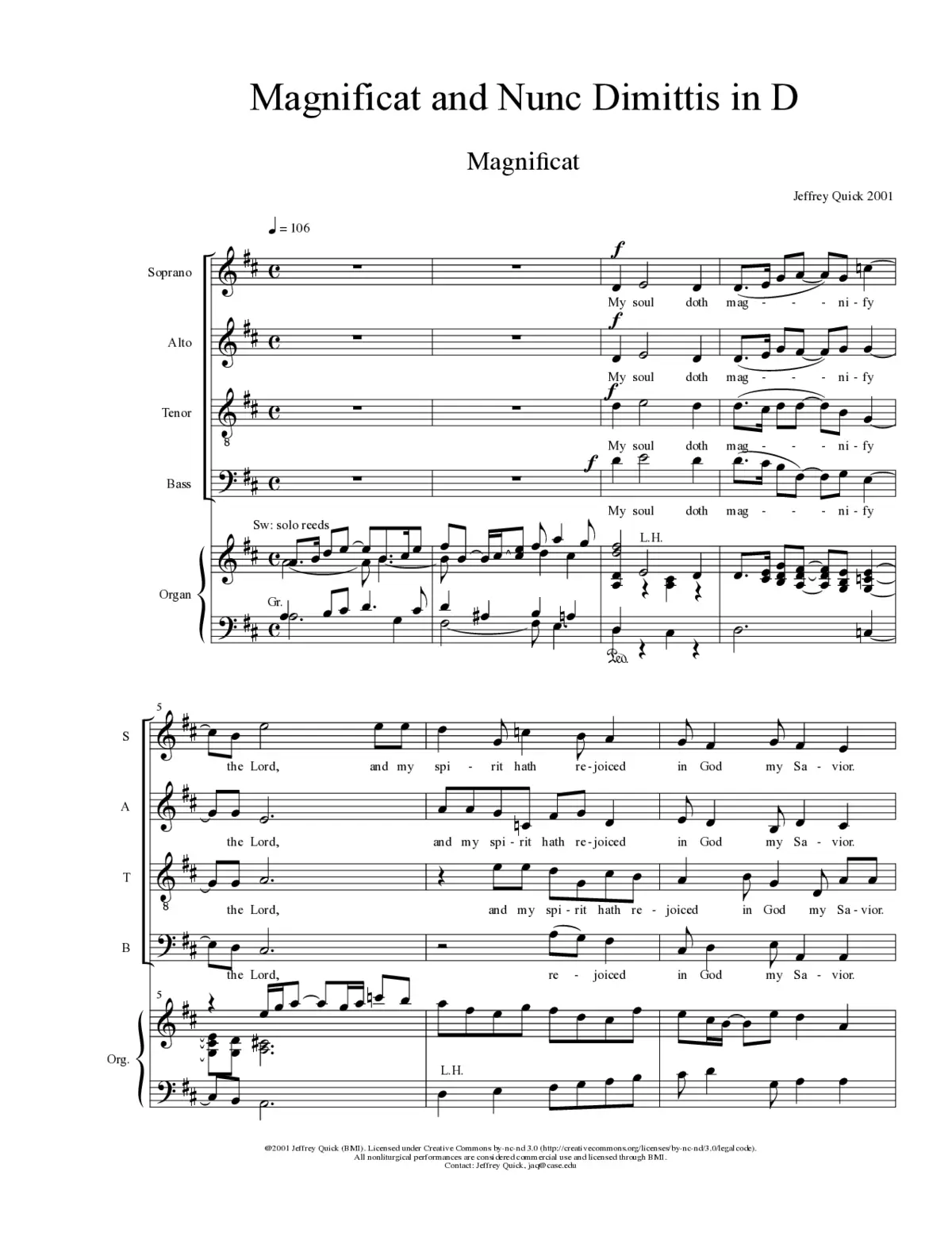 Magnificat and Nunc dimittis in D - Page 1