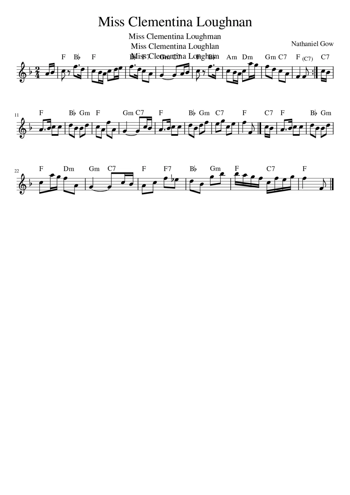 Miss Clementina Loughnan - Page 1