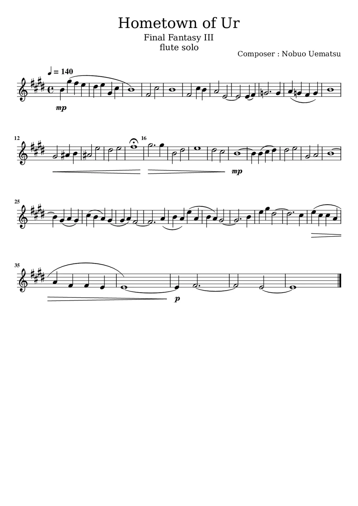 Hometown of Ur - Final Fantasy III - Page 1