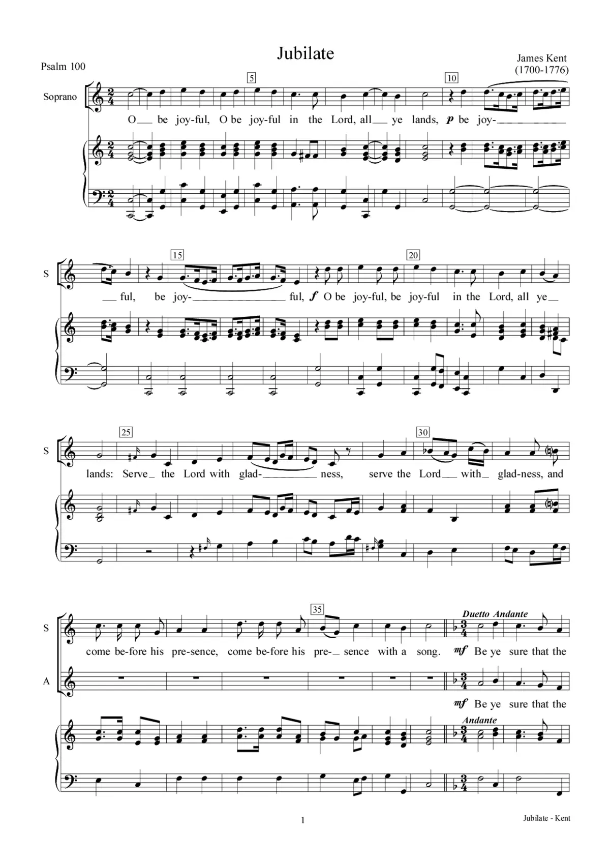 Jubilate in C - Page 1