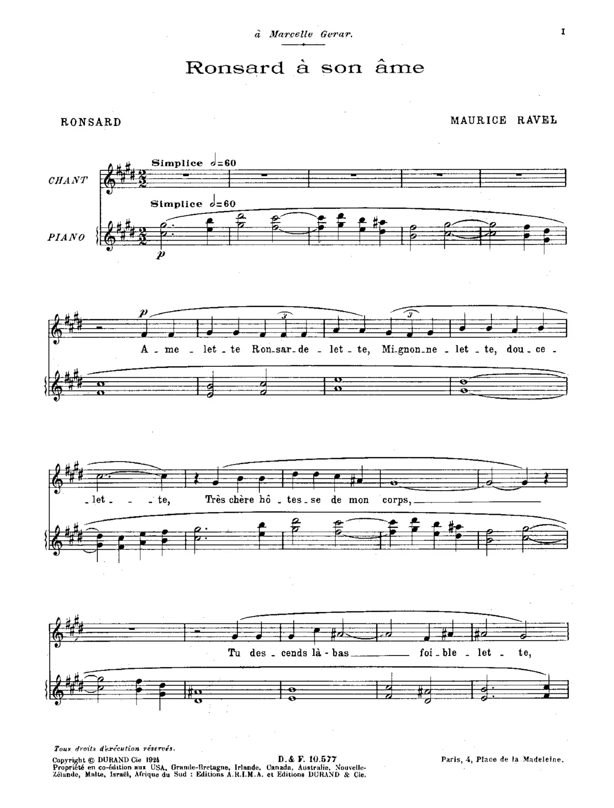 Ronsard à son âme - Page 1