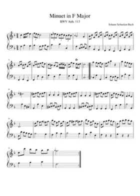 Minuet in F major BWV Anh.113