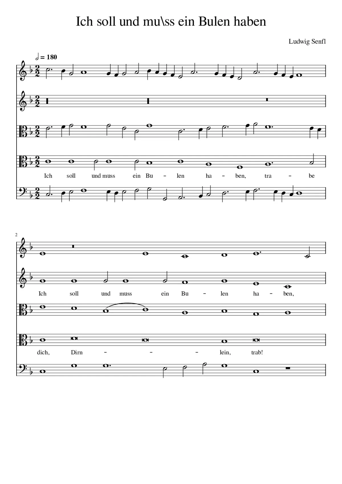 Ich soll und mu\ss ein Bulen haben - Page 1