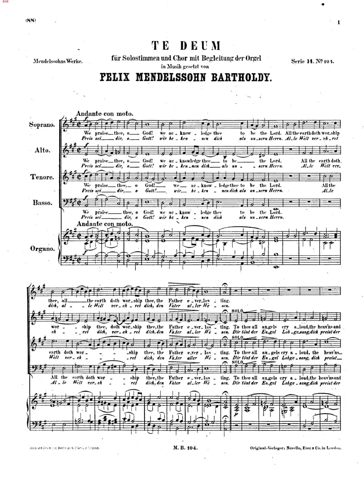 Te Deum - Page 1