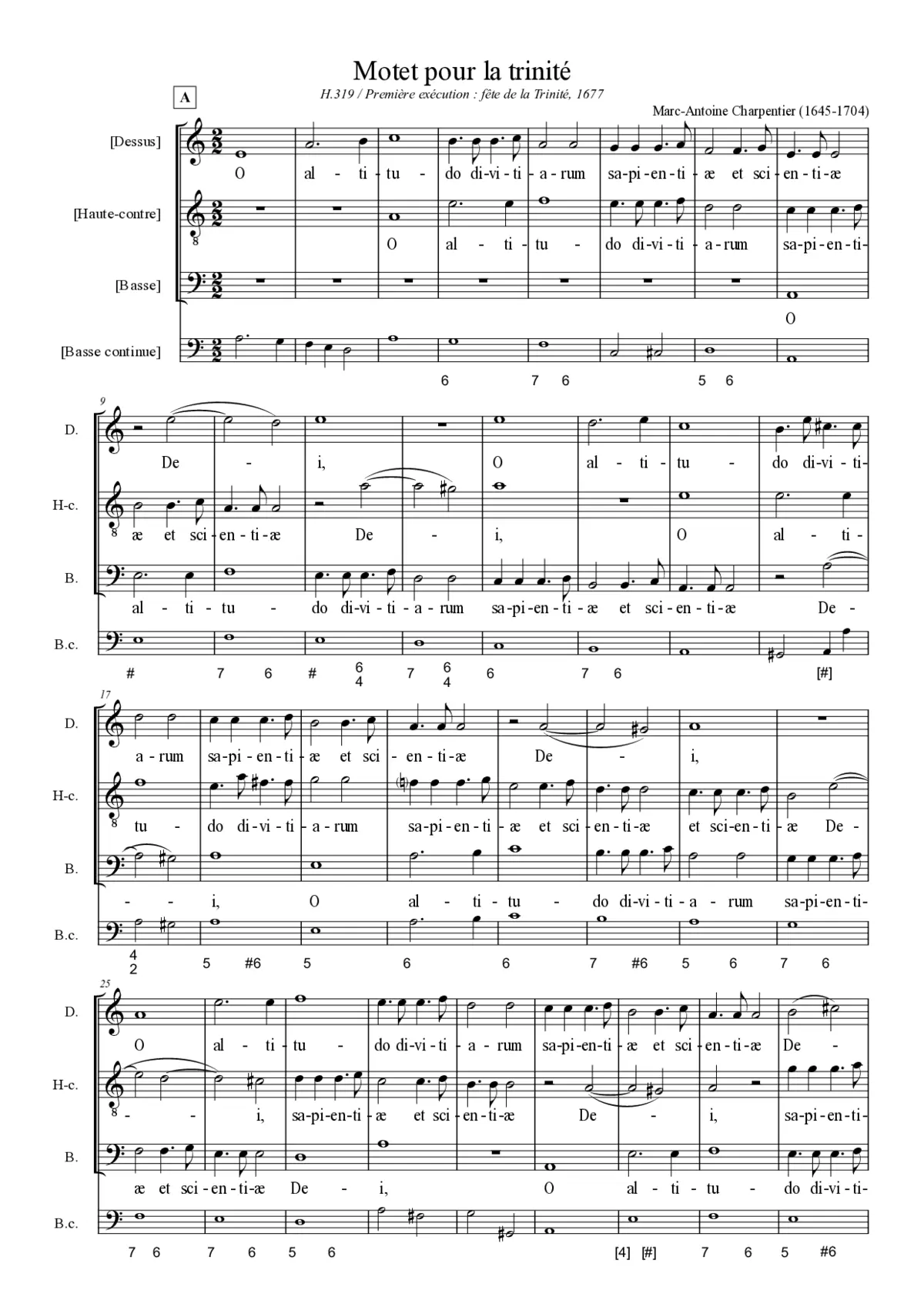 Motet pour la trinité H.319 - Page 1