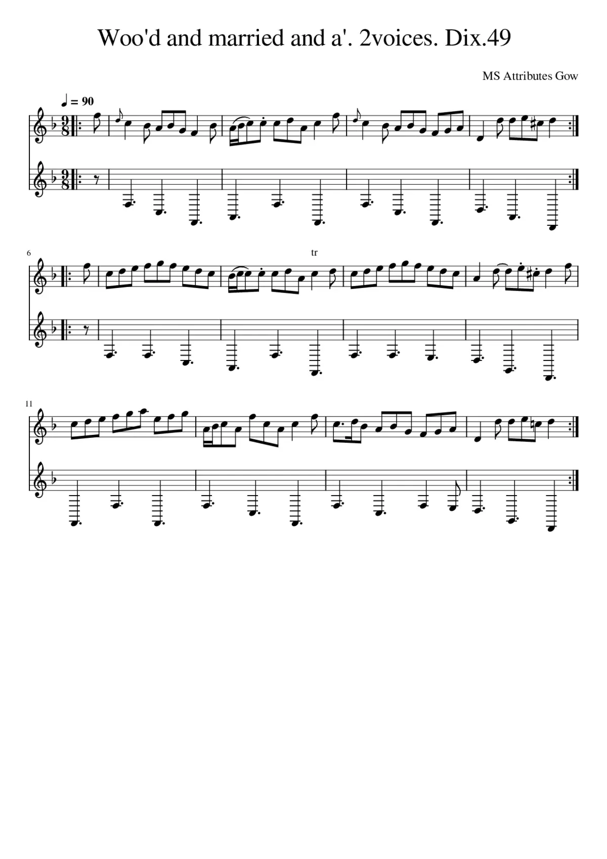 Woo'd and married and a'. 2voices. Dix.49 - Page 1