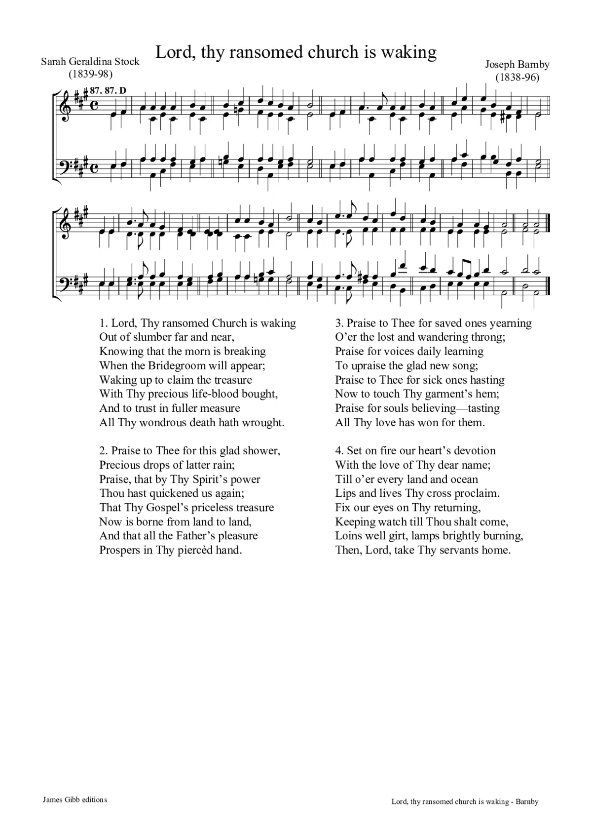 Lord, thy ransomed church is waking - Page 1