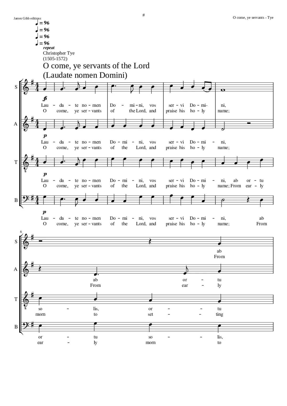 O Come ye servants of the Lord - Page 1