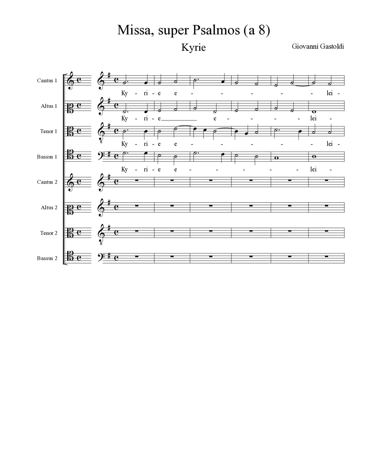 Missa, super Psalmos (a 8) - Page 1