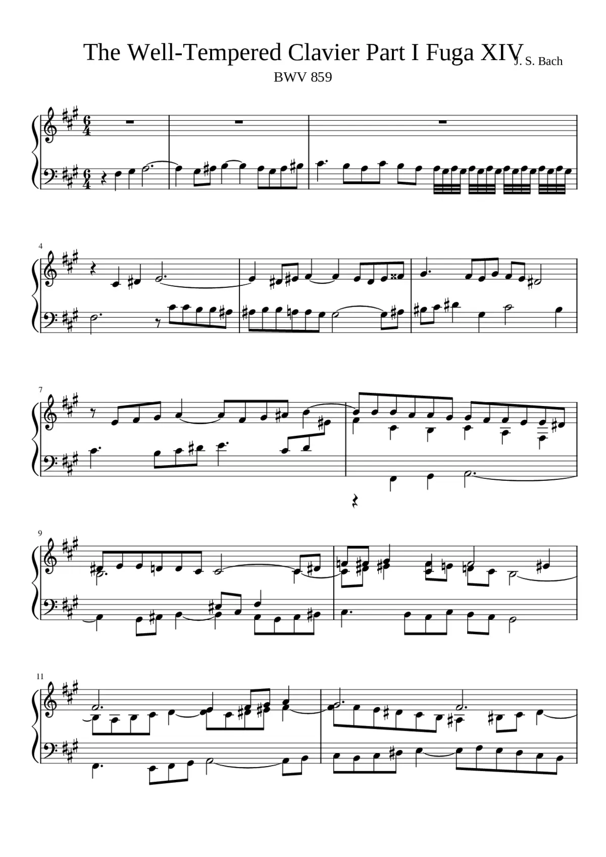 Prelude and Fugue in F-sharp minor BWV 859 - Page 1