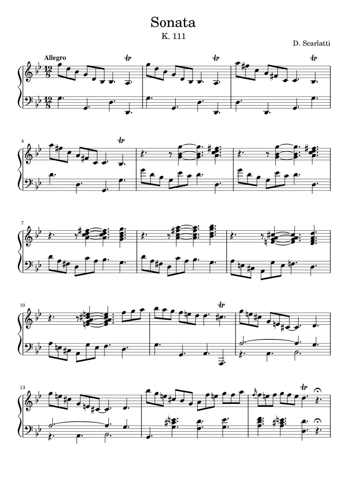 Domenico Scarlatti - Sonata K. 111 - Page 1