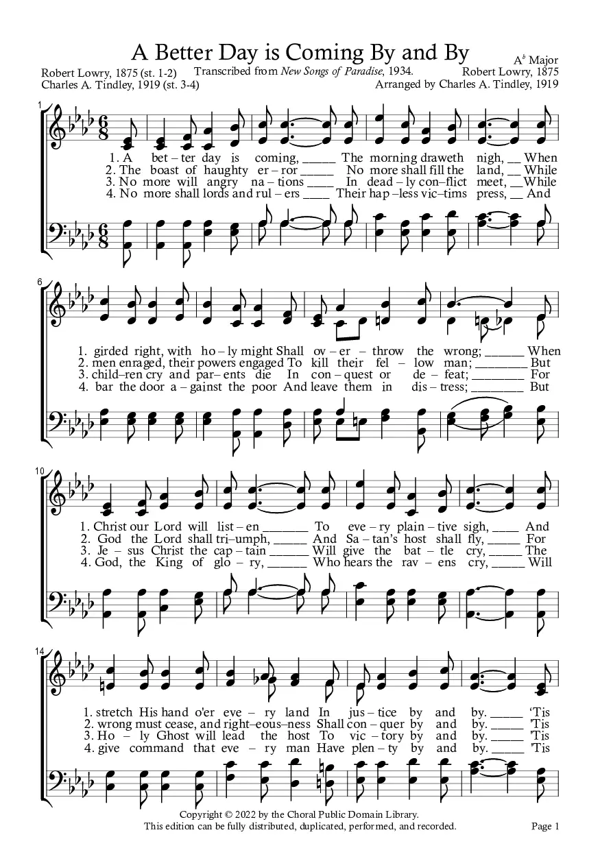 A Better Day is Coming By and By - Page 1