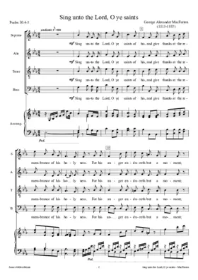 Sing unto the Lord, O ye saints of his