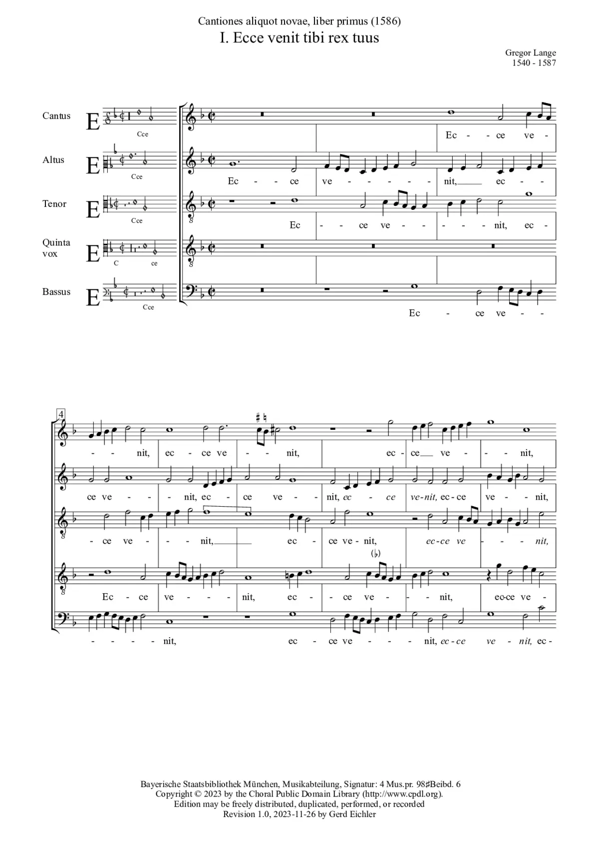 Ecce venit tibi rex tuus - Page 1