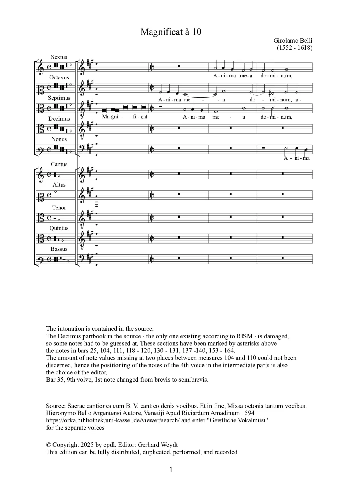 Magnificat à 10 - Page 1