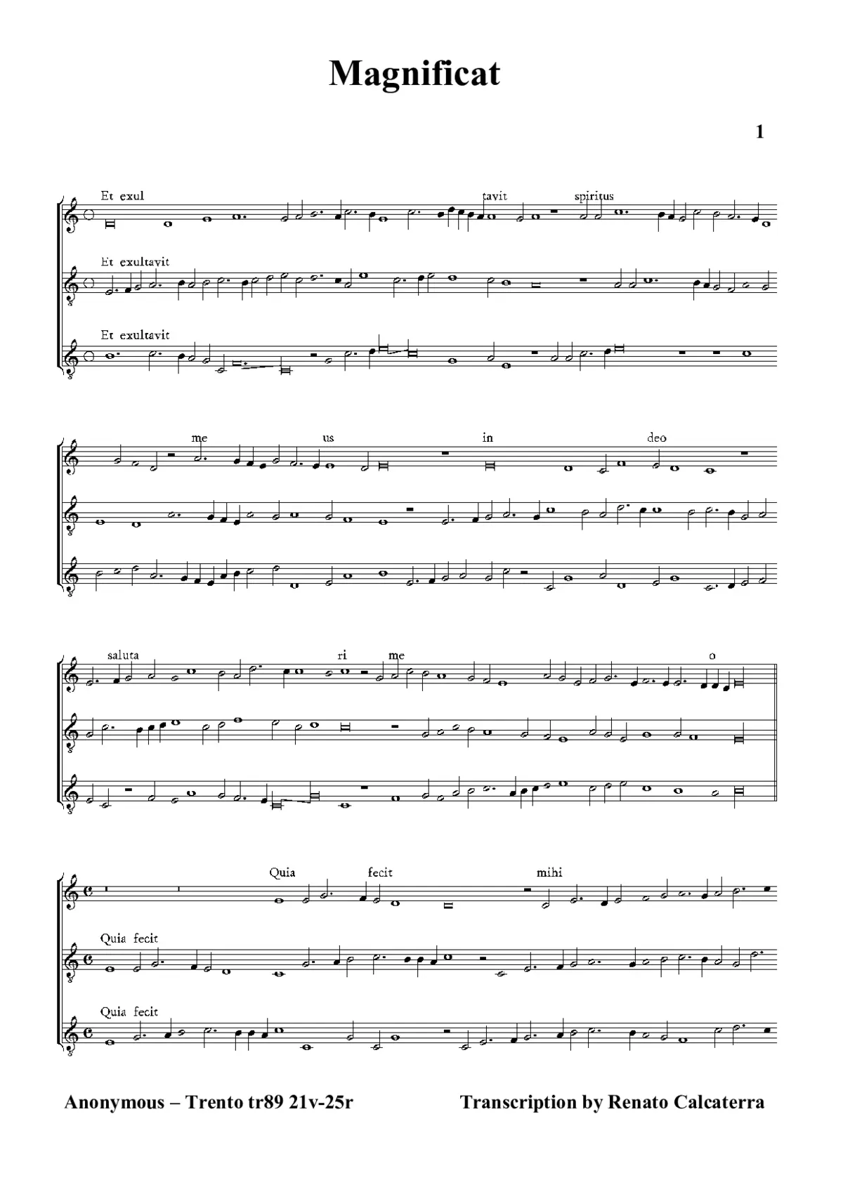 Magnificat II - Page 1
